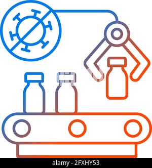 Vaccine manufacturer gradient linear vector icon Stock Vector