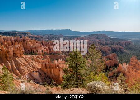 A beautiful view over Bryce Canyon National Park on a warm summer day Stock Photo