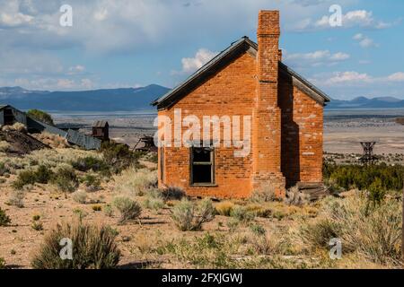 The Abandoned Godbe Mill in Pioche, Nevada, USA Stock Photo