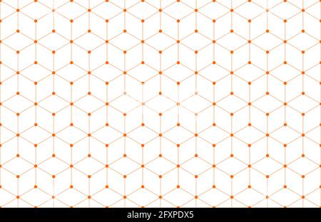 abstract geometric orange line and dot background texture pattern, vector illustration. Stock Vector