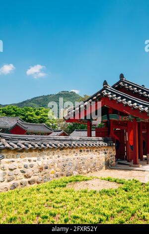 Royal Tomb of King Suro in Gimhae, Korea Stock Photo