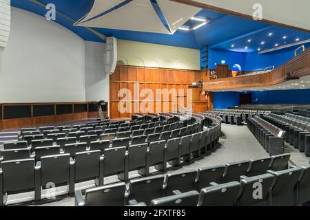 Empty lecture theatre, Royal Geographical Society, London, UK Stock Photo