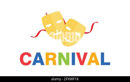 Carnival card or banner. Typography design Stock Vector