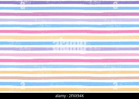 Seamless painted stripes vector texture. Beautiful colorful horizontal lines fashion print design. Stock Vector