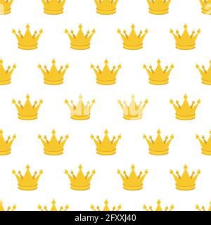Seamless gold white crown pattern background Stock Vector