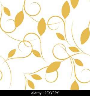 Vector seamless pattern for cosmetics, beauty products, organic and healthy food with leaves - modern ornaments Stock Vector