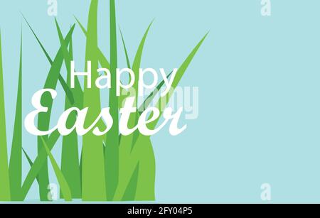 Happy Easter decoration. Green grass Stock Vector