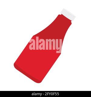 Ketchup bottle isolated on white background. Tomato ketchup sauce Stock Vector