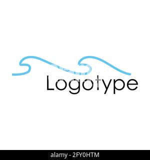 Vector abstract blue symbol, wave logo template Stock Vector