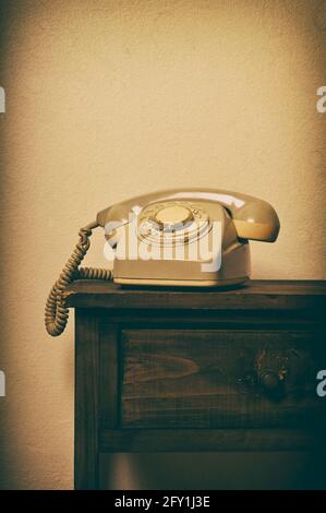 vintage rotary telephone Stock Photo