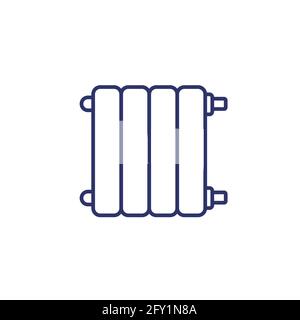 Heating battery line icon on white, vector Stock Vector