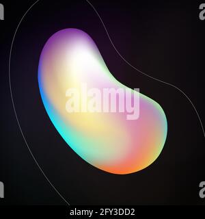 Liquid Gradient Colorful Element on Black Background. Vector illustration Stock Vector