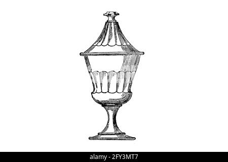 Apothecary Jar – 1897 Original Vintage Engraved Illustration Stock Photo