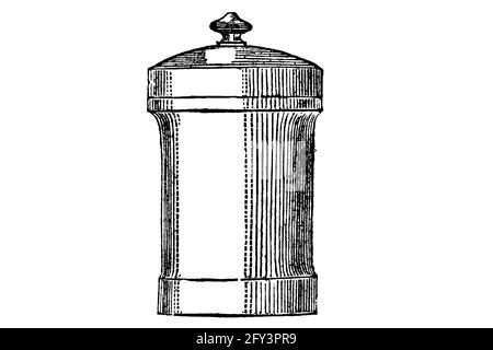 Apothecary Jar – 1897 Original Vintage Engraved Illustration Stock Photo