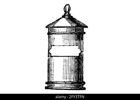 Apothecary Jar – 1897 Original Vintage Engraved Illustration Stock Photo