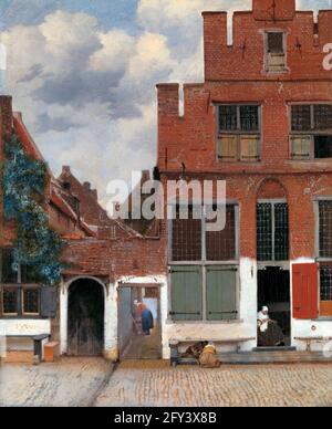 Vermeer. View of Houses in Delft known as The Little Street' by Johannes Vermeer (1632-1675), oil on canvas, c. 1658 Stock Photo