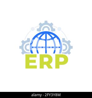 ERP vector icon on white Stock Vector