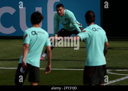 Lisbon, Portugal. 27th May, 2021. Portugal's football team players