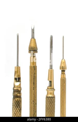 screwdriver watchmaker isolated on white Watchmaker's Tool Stock Photo