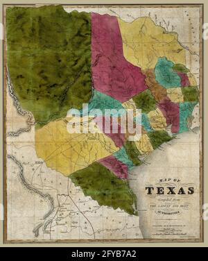 Map Of Texas Before It Became A State Original Title: "Map [Of The Republic] Of Texas Compiled From The Latest  And Best Authorities." The Map Of The Republic Of Texas Is Quite Different  From The Present Day Boundaries Of The