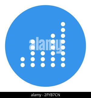 Equalizer, frequency with dots vector white glyph icon. Audio signal. Music sign. Graph symbol for music and sound web site and apps design, logo, app Stock Vector