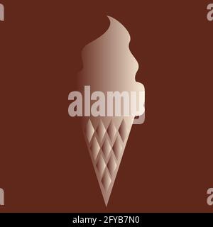 Ice cream in silhouette. Modern illustration for design or icon. Monochrome Isolated vector Stock Vector