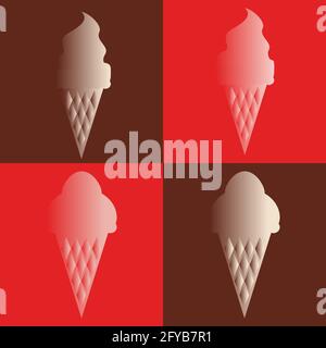Ice cream modern illustrations for design or icon. Isolated multi-colored vector illustration Stock Vector