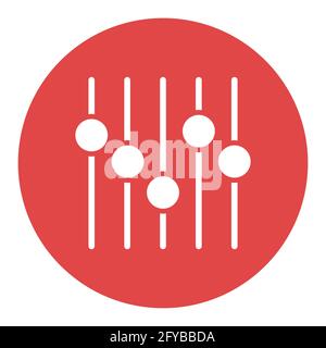 Equalizer vector white glyph icon. Music sound wave symbol. Graph symbol for music and sound web site and apps design, logo, app, UI Stock Vector