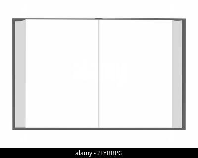 Colorless blank open note book. View from above. Copy space, Monochrome vector illustration on white background Stock Vector