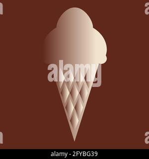 Chocolate Ice cream in silhouette. Monochrome vector Modern illustration for design or icon. Stock Vector