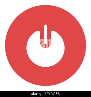 Power button vector flat white glyph icon. Graph symbol for music and sound web site and apps design, logo, app, UI Stock Vector