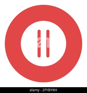 Pause button vector flat white glyph icon. Graph symbol for music and sound web site and apps design, logo, app, UI Stock Vector