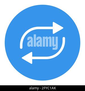 Repeat button vector flat white glyph icon. Music sign. Graph symbol for music and sound web site and apps design, logo, app, UI Stock Vector