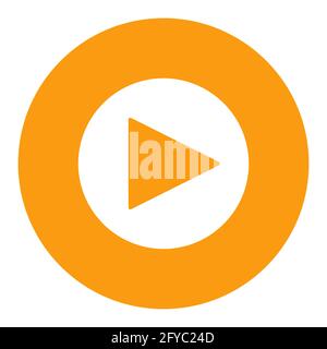 Play button vector flat white glyph icon. Graph symbol for music and sound web site and apps design, logo, app, UI Stock Vector