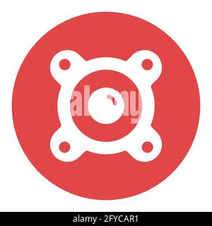 Acoustic speaker vector flat white glyph icon. Graph symbol for music and sound web site and apps design, logo, app, UI Stock Vector