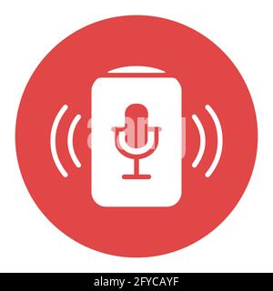 Voice assistant concept vector white glyph icon. Music sign. Graph symbol for music and sound web site and apps design, logo, app, UI Stock Vector