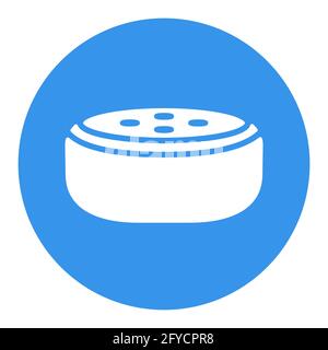 Small smart speaker with voice recognition flat vector white glyph icon. Graph symbol for music and sound web site and apps design, logo, app, UI Stock Vector