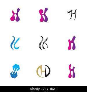 set of Letter H logo icon vector design template Stock Vector