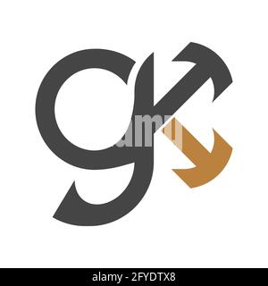 Alphabet letters Initials Monogram logo KG, GK, K and G Stock Vector