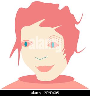 Woman or man face Surreal contemporary portrait. Isolated vector illustration on white background. Stock Vector