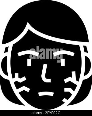 face dry skin glyph icon vector illustration Stock Vector