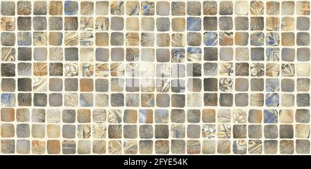 multi color mosaic tiles design use for ceramic wall and floor tiles and wall paper Stock Photo