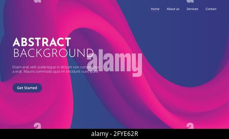 Glow and Elegant Background Satisfying Fluid Pink bubblegum and cream render for fashion industry and trendy project. Landing page artwork for web. Stock Vector