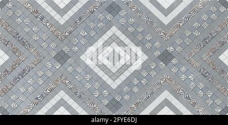 grey color base multi color triangle pattern design for wall tiles and wall paper use Stock Photo