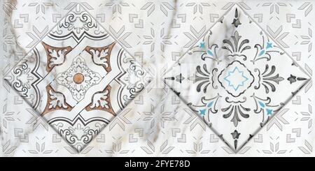 Rhombus shape Geometric design pattern illustration image use for wall tiles and wall paper use Stock Photo