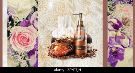 spa accessories design image for wall tiles and wall paper use Stock Photo