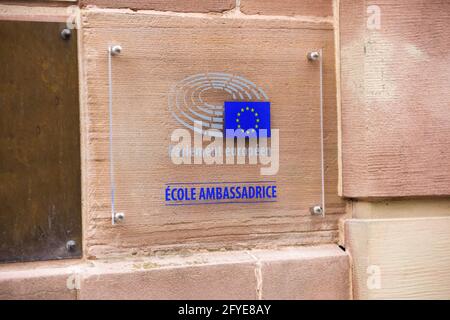 Parlement Europeen Ecole ambassadrice translated as European PArliament Ambassadors Schools Stock Photo
