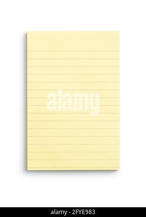 Blank sticky paper notepad isolated on white background. Stock Photo