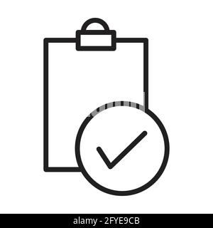Test outline icon vector document checkbox sign for your web site design, logo, app, UI. illustration, EPS10. Stock Vector
