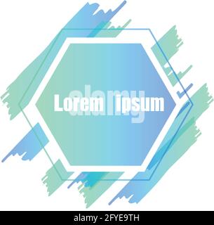 Hexagon blue gradient abstract banner template illustration Stock Vector